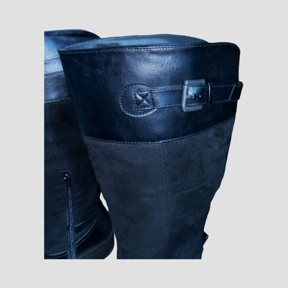Sz.9.5 M*Mari A.*Tall Black Faux Leather Boots - Picture 5 of 12